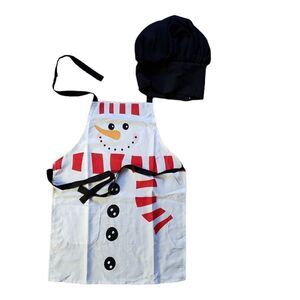 NWOT Kids Holiday Christmas Snowman Apron Set